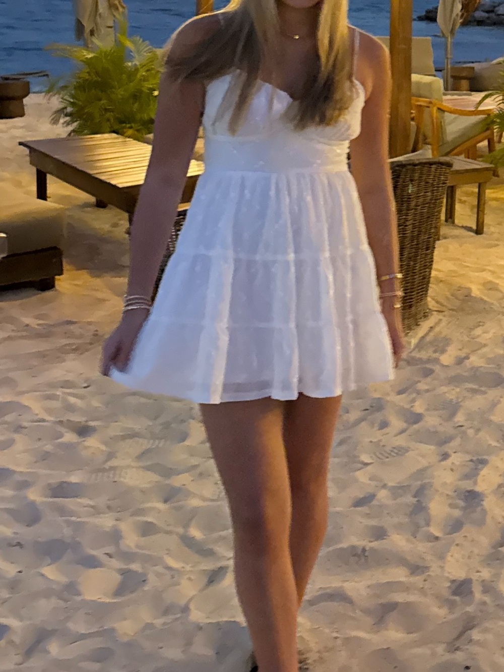 White Tiered Mini Dress - Feminine Summer Style